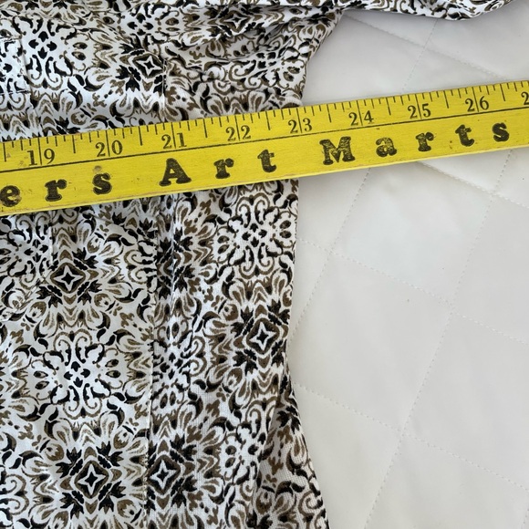 Emily Daniels Womens Abstract Button-Up Roll Tab 3/4 Sleeve Blouse Top New Sz L - Picture 6 of 9